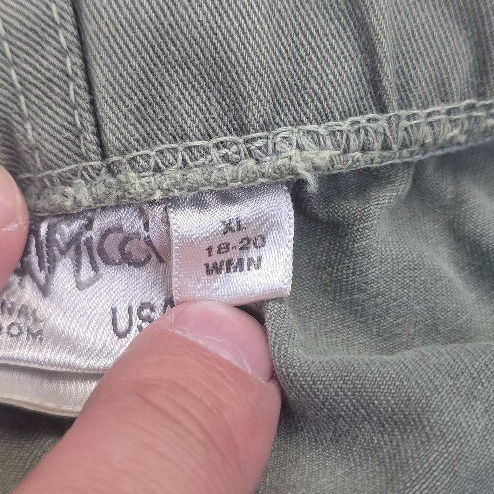 Vintage Gramicci Belted Pants Women's XL 18-20 Beige Green Faded Made USA - Picture 11 of 16